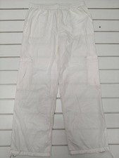 ASOS DESIGN Cargo Trousers Women's Size 16 White Parachute Wide Leg Pants