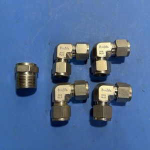 Lot of 4 Swagelok 316 Stainless Steel 1/2” Tube Elbow Fittings
