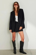 Open Edit Black Blazer Womens Size Medium Rayon Lined Single Button NWOT