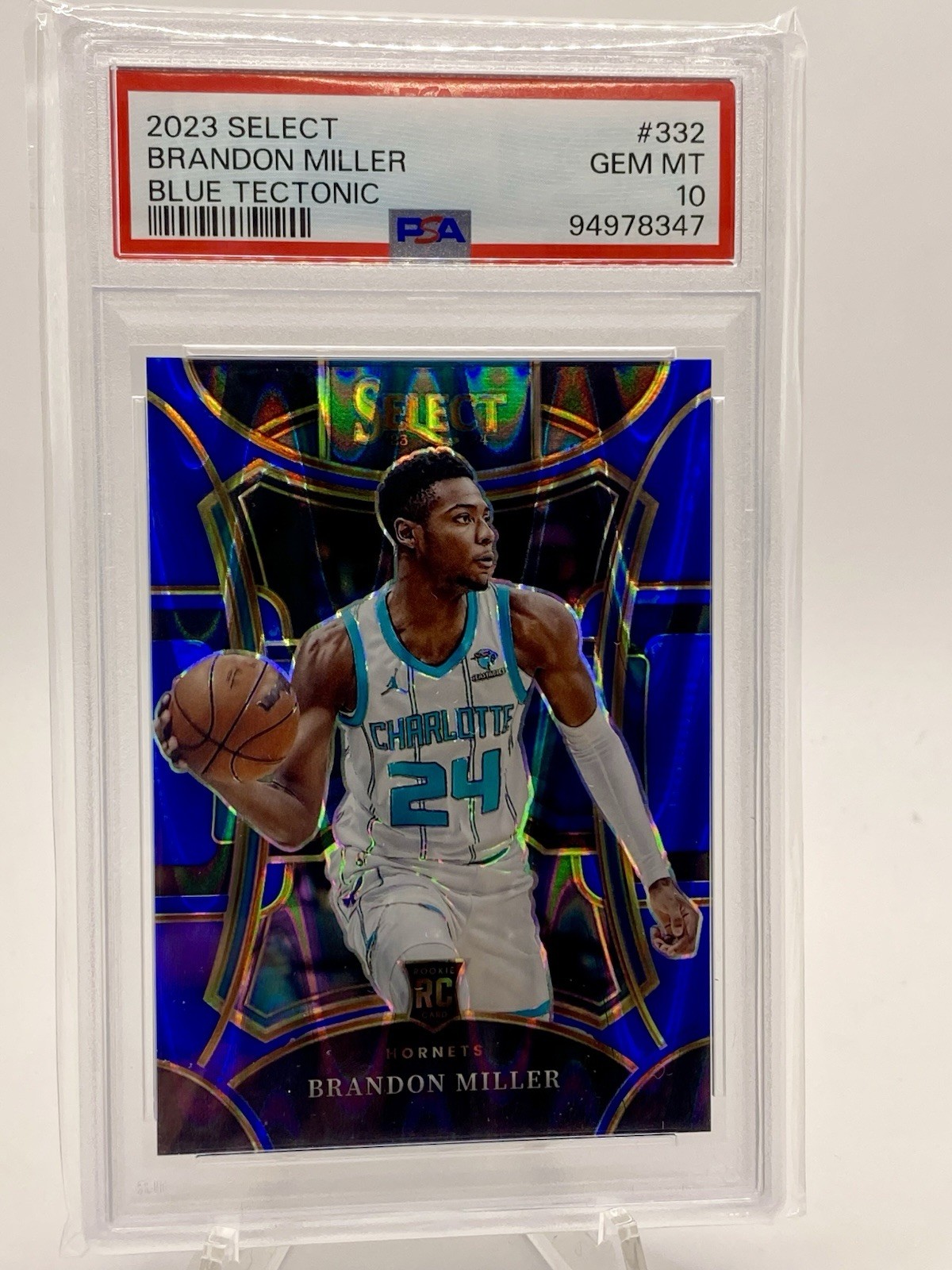 2023 Select Blue Tectonic #332 Brandon Miller RC Rookie /99 PSA 10 Low Pop