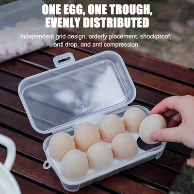 Egg Box 3/4/8 Grids Egg Holder Container For Outdoor Camping Picnic Eggs Box