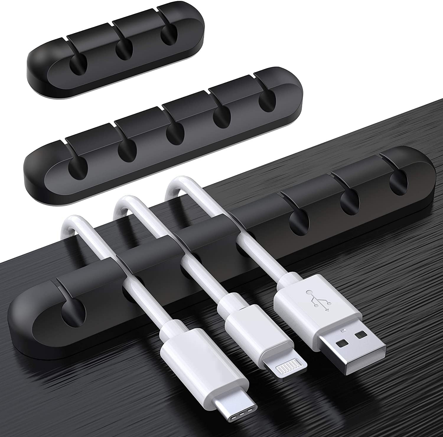 SOULWIT Cable Holder Clips, 3-Pack Management 753-Slot, 753-slot-black