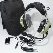 Very Good David Clark H10-13.4 Single Plug w/ Dual Plug Adapter + Flight Bag