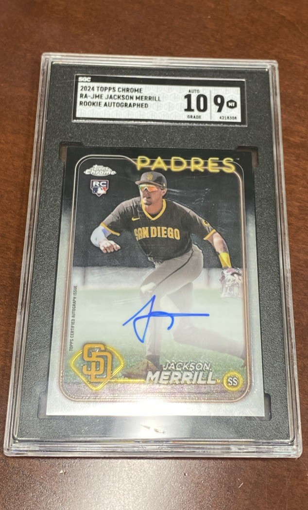 2024 Topps Chrome Jackson Merrill Rookie Autograph SGC 9 Auto 10 #RA-JME
