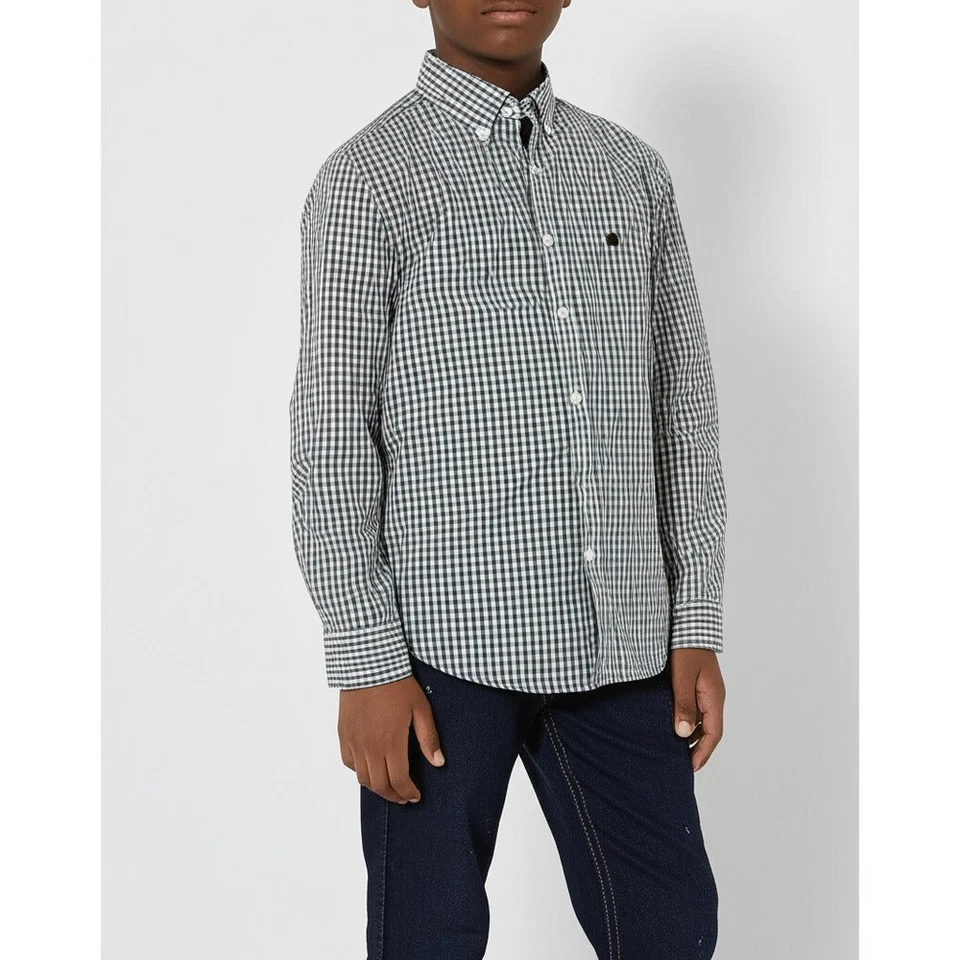 Camisa United Colors Of Benetton Niños 13/14 Azul Amarillo Guinga Ivy League Preppy Foto 2 de 4