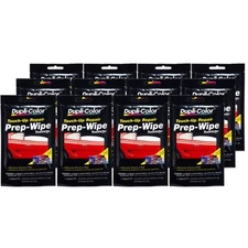 Duplicolor PW100 (12-Pack), Paint Prep Wax & Grease Remover, Prep-Wipe Towlettes