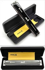 Swan Chromatic Harmonica Black Silver Metal Polish Chrome w Case Cloth JAPAN