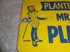 VINTAGE "PLANTERS MR. PEANUT NUT DEPARTMENT" 9.5" PORCELAIN METAL DOOR PUSH SIGN