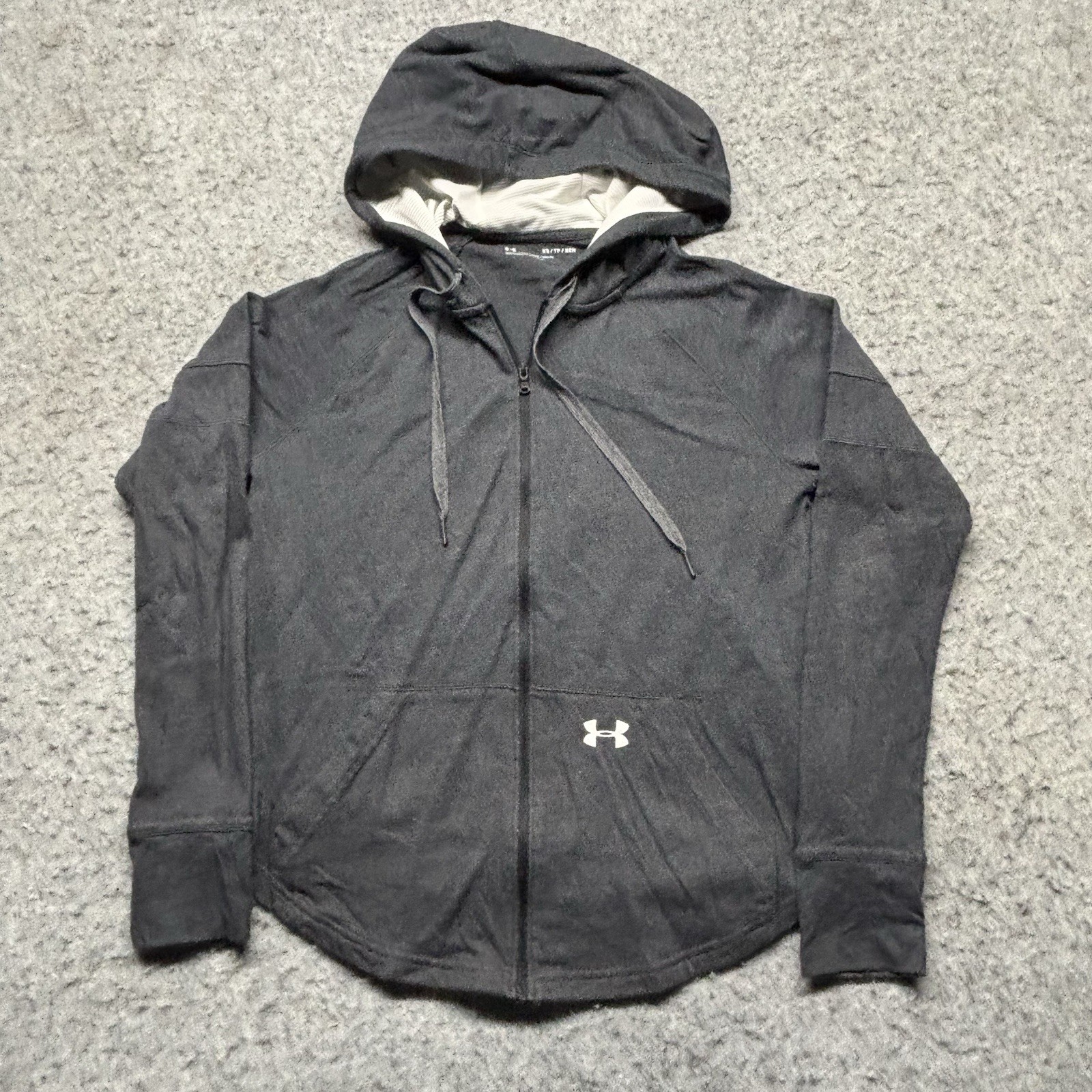 Under Armour Full Zip Athletic Wear Hoodie Sweatshirt Womens XS Gray