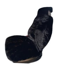 Universal Size Washable Front Seats car seat Covers, Fluffy Faux Fur car Black