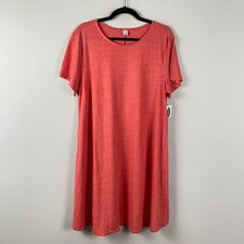 Old Navy Linen-Blend Jersey Swing Dress Size XL Coral Short Sleeve