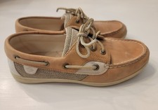 Sperry Top-Sider Women s Songfish 3-Eye Boat Shoes - Tan/Linen Leather Size 6.5M