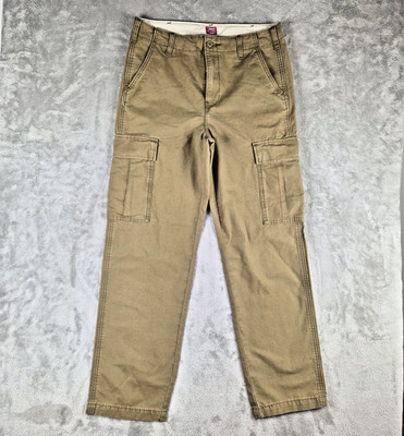 Levis XX Cargo Straight Pants Mens 33x32 Brown Khaki Utility Workwear Durable