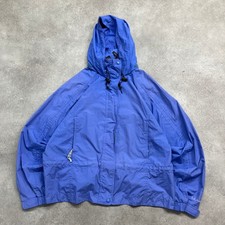 L.L.Bean Rain Jacket Womens Large Vintage Outdoor Hiking Windbreaker, Blue