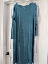 Gudrun Sjoden Dress Medium Womens Teal Jersey Knit Long Sleeve