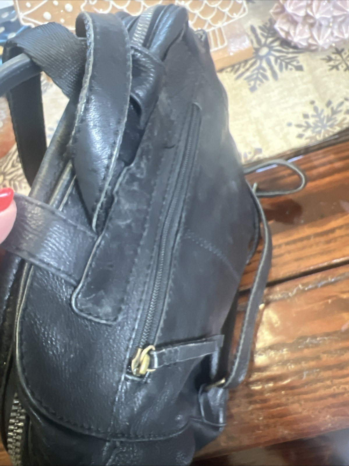 American Leather Co Genuine Super Soft Leather Backpack Black