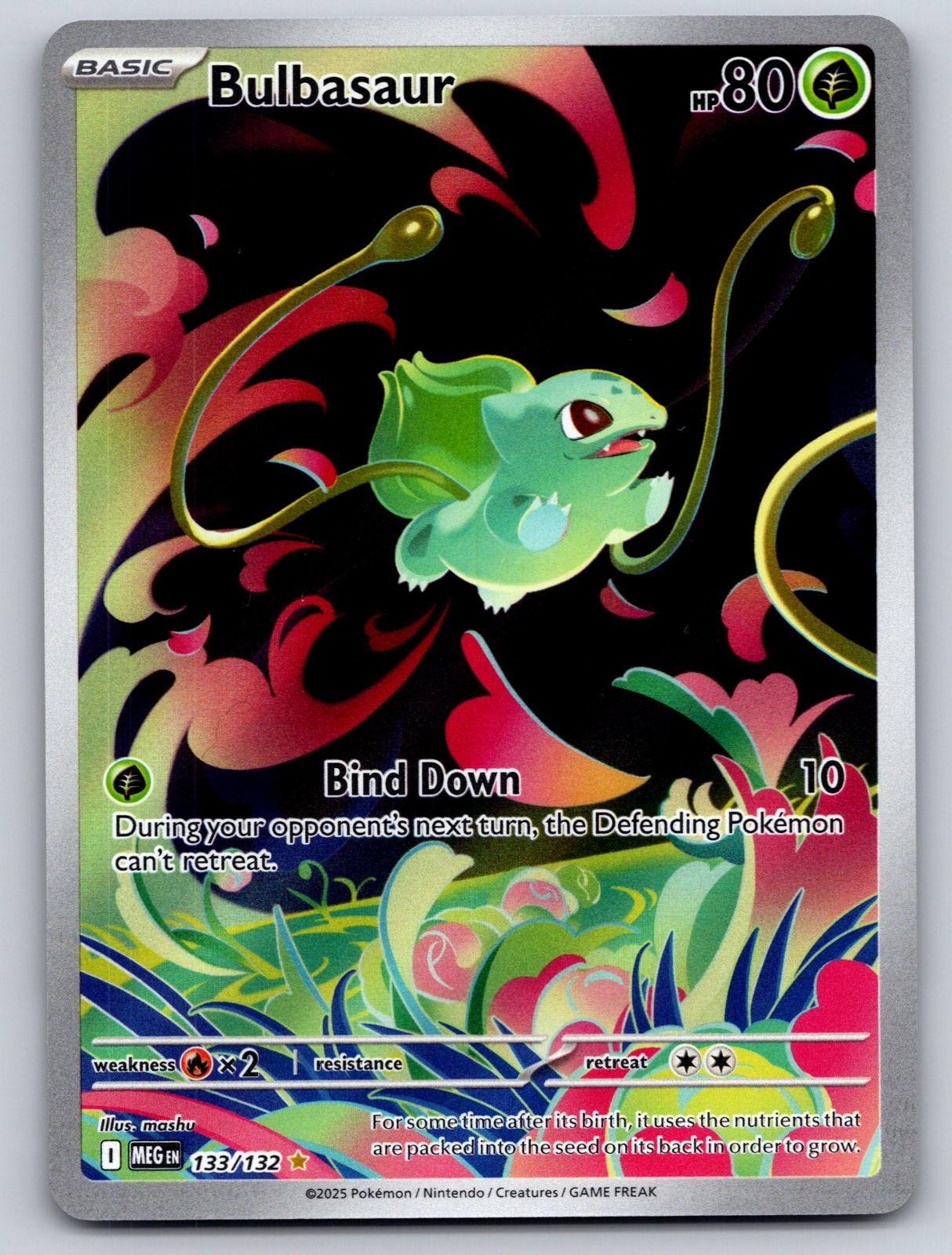 Bulbasaur 133/132 Illustration Rare Mega Evolution Pokemon Holo Near Mint