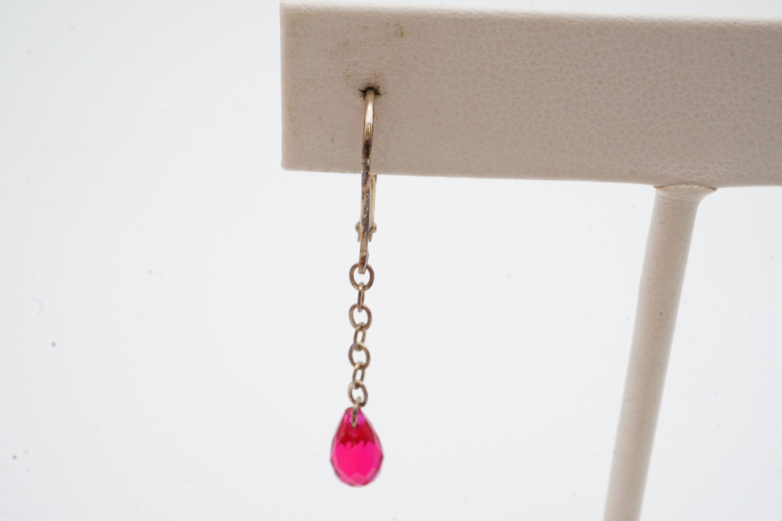 Sterling Silver 925 Lab-Created Ruby Earrings - image 2