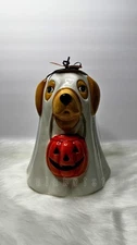 New Halloween Creepy Critters Ghost Dog Cookie Jar Golden Retriever 2025 10”