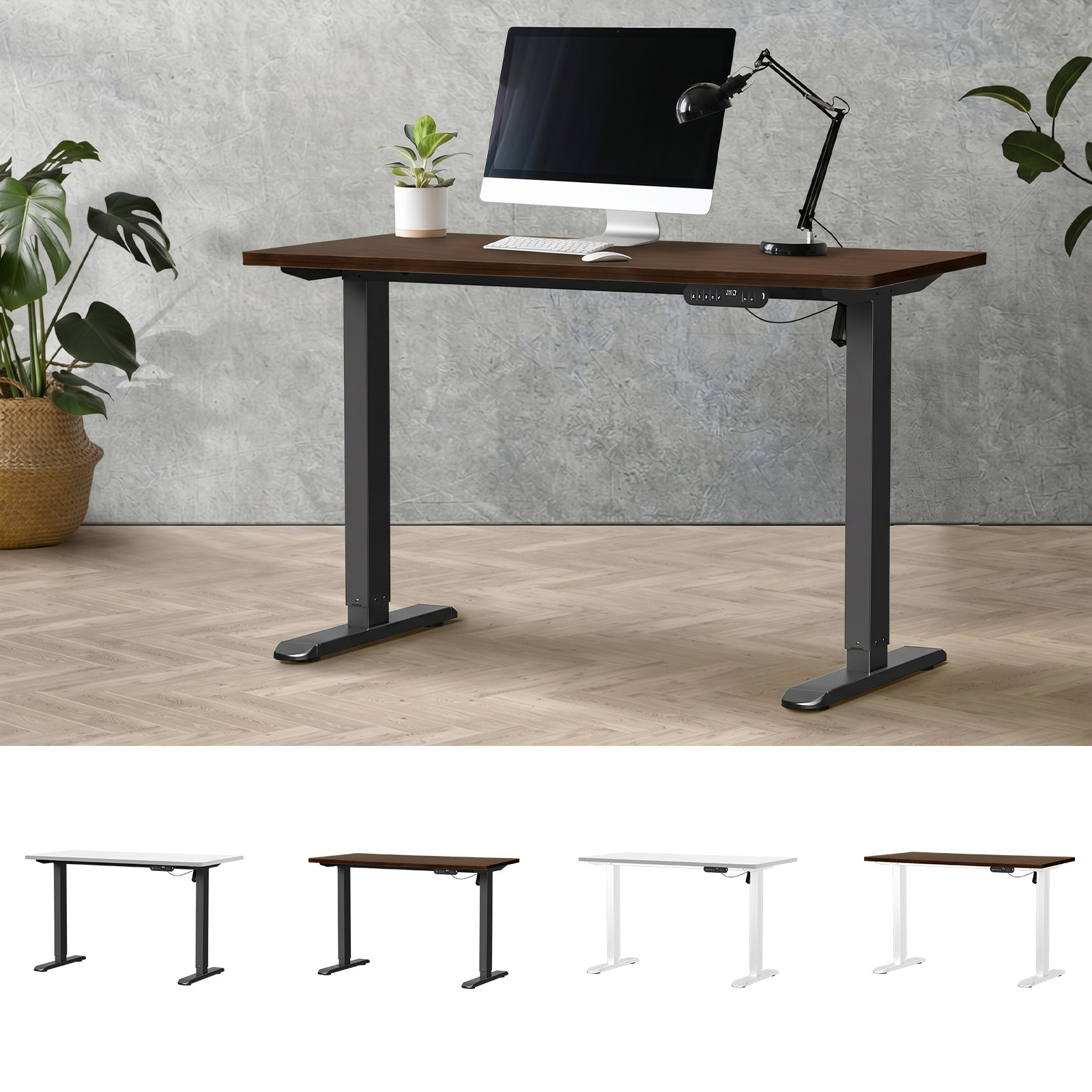 Oikiture 120CM Electric Standing Desk Single Motor Frame with Tabletop 3 Colour — image 9