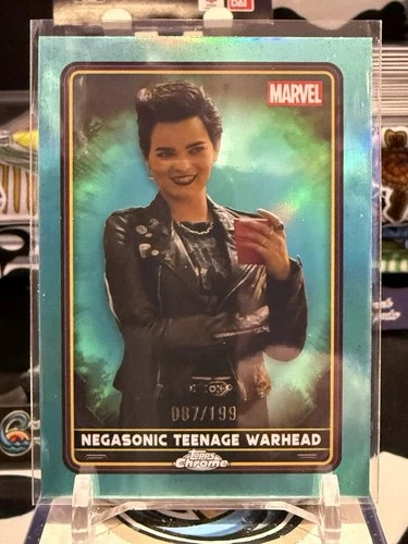 2025 Topps Chrome Marvel Deadpool NEGASONIC TEENAGE WARHEAD #26 Aqua /199 TZ
