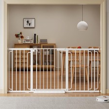 Extra Wide Baby Gate with Door 53.4-62 Inch Pressure Mounted, Auto Close Chil...