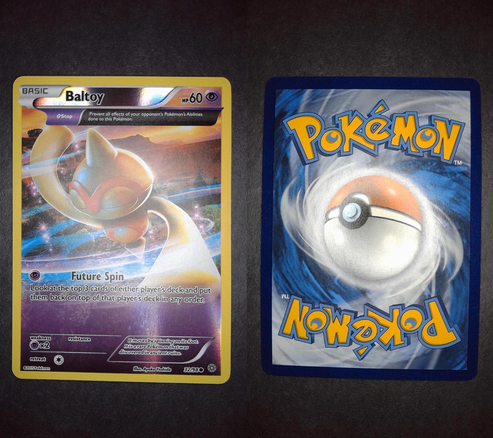Baltoy 32/98 Common Ancient Origins Pokemon Reverse Holo Lightly Played