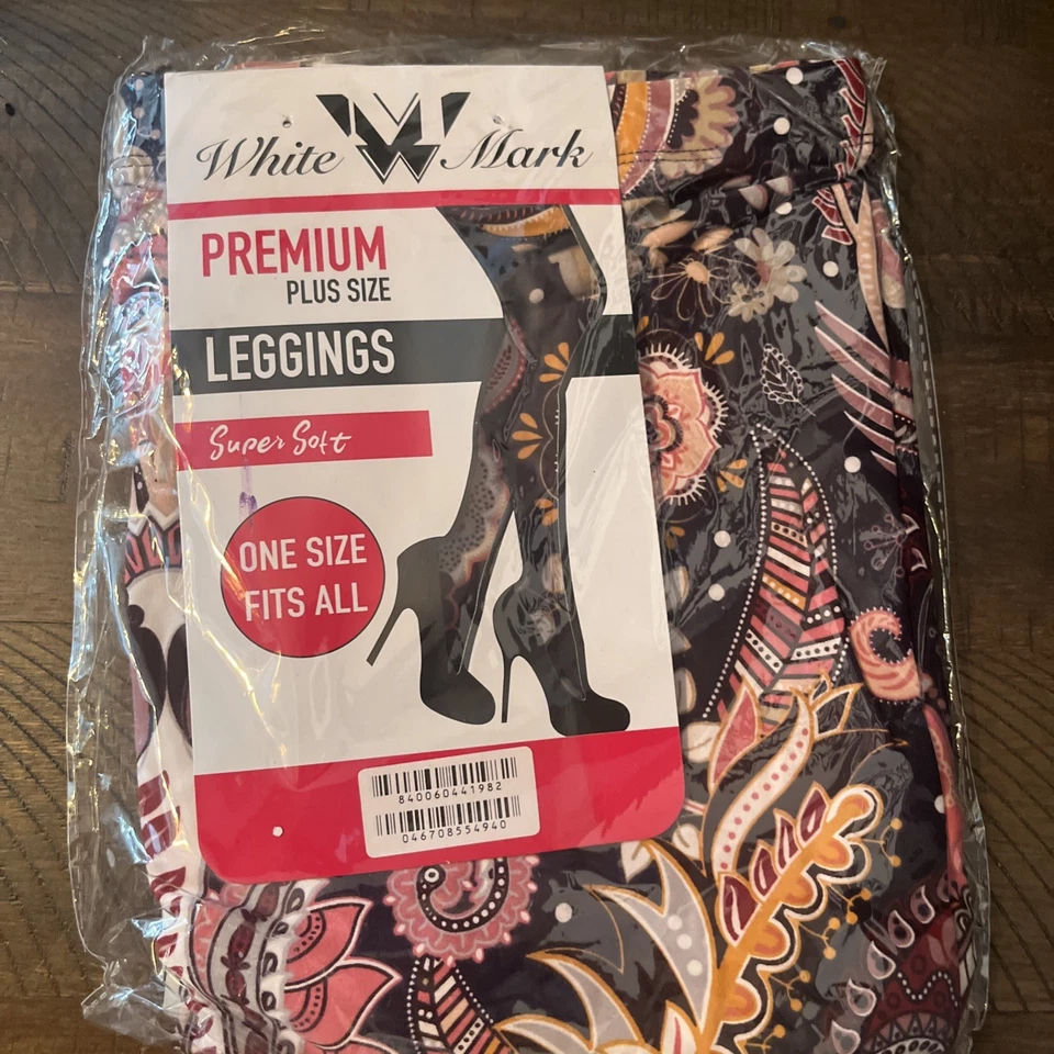 Leggings Talla Grande Rosa Y Negro Paisley Talla Única Foto 4 de 4