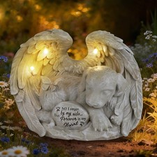 Dog Memorial Gifts, Dog Angel Statue Garden Solar Light, Pet Memorial Figurine