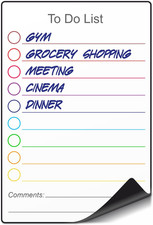 Dry Erase Small Magnetic to Do List White Board for Fridge A5 - Lined Dry Erase 