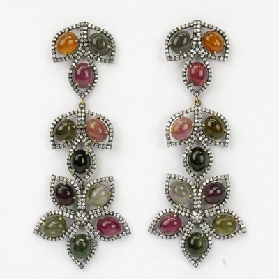 .925 Sterling Silber Paar Blume schwere Ohrhänger (42,4 g) - BITTE LESEN!