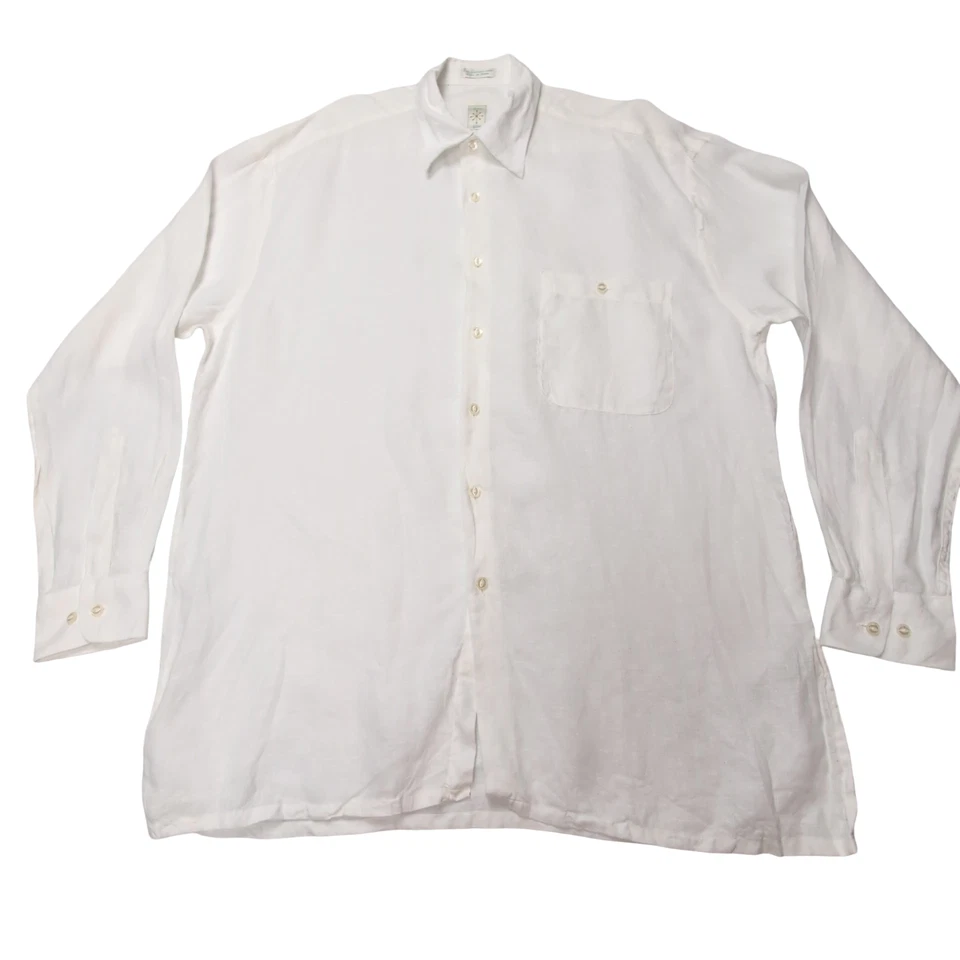 Chemise lin Burma Bibas blanche taille L #43e - Photo 2/4