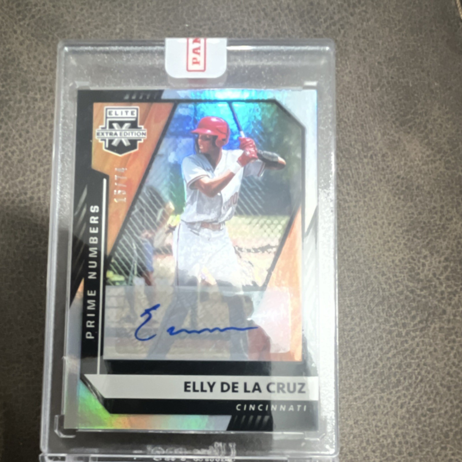 Panini 2021 Elite Extra Edition Prime Numbers Elly De La Cruz #163 Auto PSA