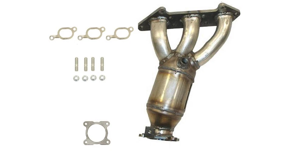Convertidor catalítico derecho con colector de escape integrado para Volvo S 2002-2003 Foto 2 de 4