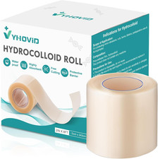 Hydrocolloid Roll for Wound Care, Pimple Patch Roll Tape with Self-Adhesive, Bed