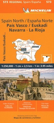 Michelin Map Spain: North, Pais Vasco, Euskadi, Navarra, La Rioja Map 573 (Maps/