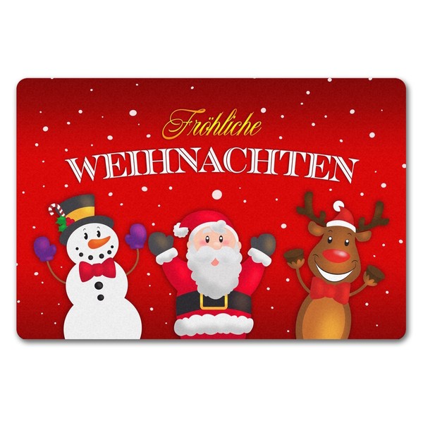 FröHliche Weihnachten Weihnachtsfiguren FußMatte In 40X60 Cm Ohne Rand-image