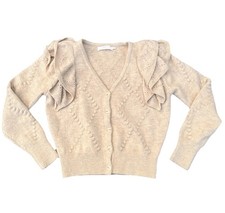 ASTR The Label Ruffled Sleeves Button Down Cardigan Size L