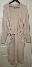 Skims Cozy Knit Long Robe Sz S/M Dusty Pink Plush Soft Luxurious Comfortable