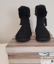 Black Fur Winter Boots for Girls - Makalu, Size 8