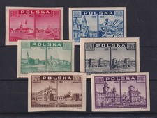 Polonia 1945 Varsavia denuncia Michel n. 414-419 lotto 6 valori cpl. ** / MNH