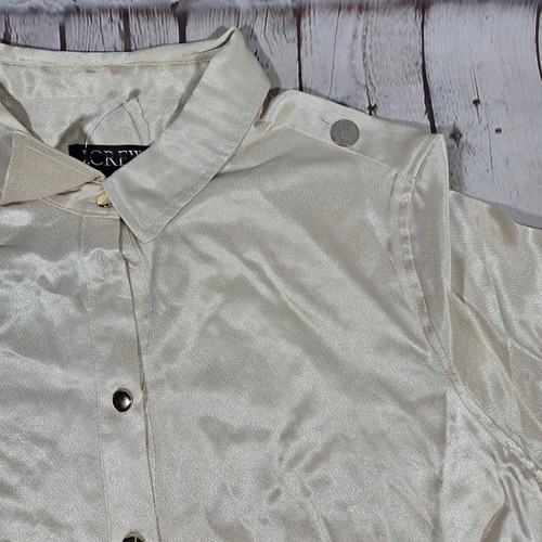 J. Crew Drapey shirtdress in luster crepe Pale Bone 10 - Picture 9 of 14