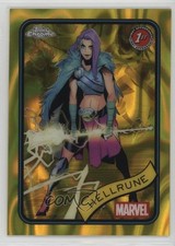 2025 Topps Chrome Marvel Comics Yellow Lava Refractor Hellrune #199 b7b