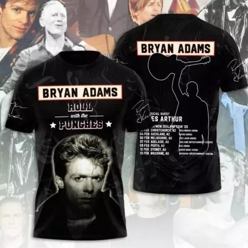 Bryan Adams 3D T Shirt All Size S-5XL Tour 2025 Shirt Gift For Fans