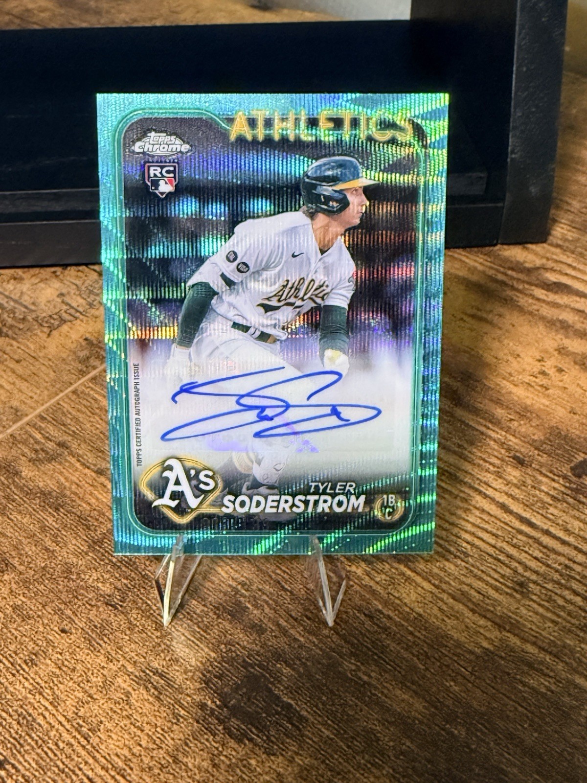 2024 Topps Chrome - Rookie Autographs Tyler Soderstrom #RA-TSO Aqua Wave /199