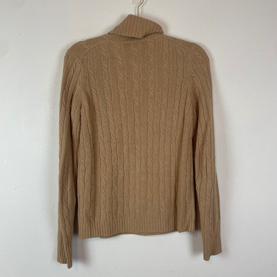 J Crew Cable Knit Turtleneck Sweater M Merino Wool Angora Rabbit Hair ...