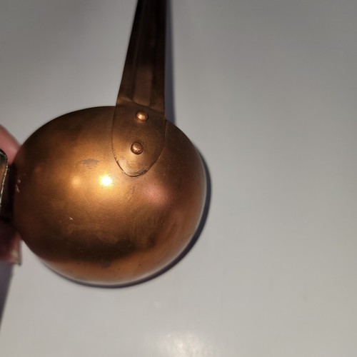 Vintage Copper Ladle 10” Handle Riveted Soup Sauce Primitive Rustic Farmhouse - Picture 9 of 11