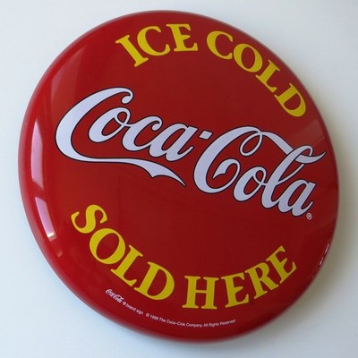 COCA COLA = Altes Metallschild Atlanta 1999 ICE COLD ~ SOLD HERE Limonade SELTEN