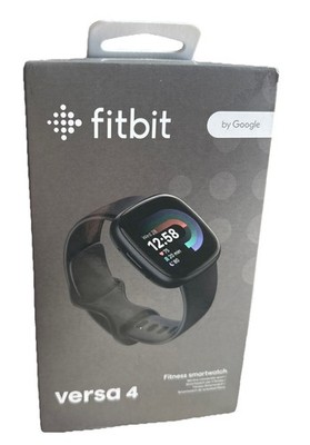 NEW Fitbit Versa 4 Fitness Smart Watch Graphite Aluminum Case Blk Infinity Band