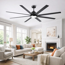 Kviflon 72 Inch Farmhouse Ceiling Fan with Li...